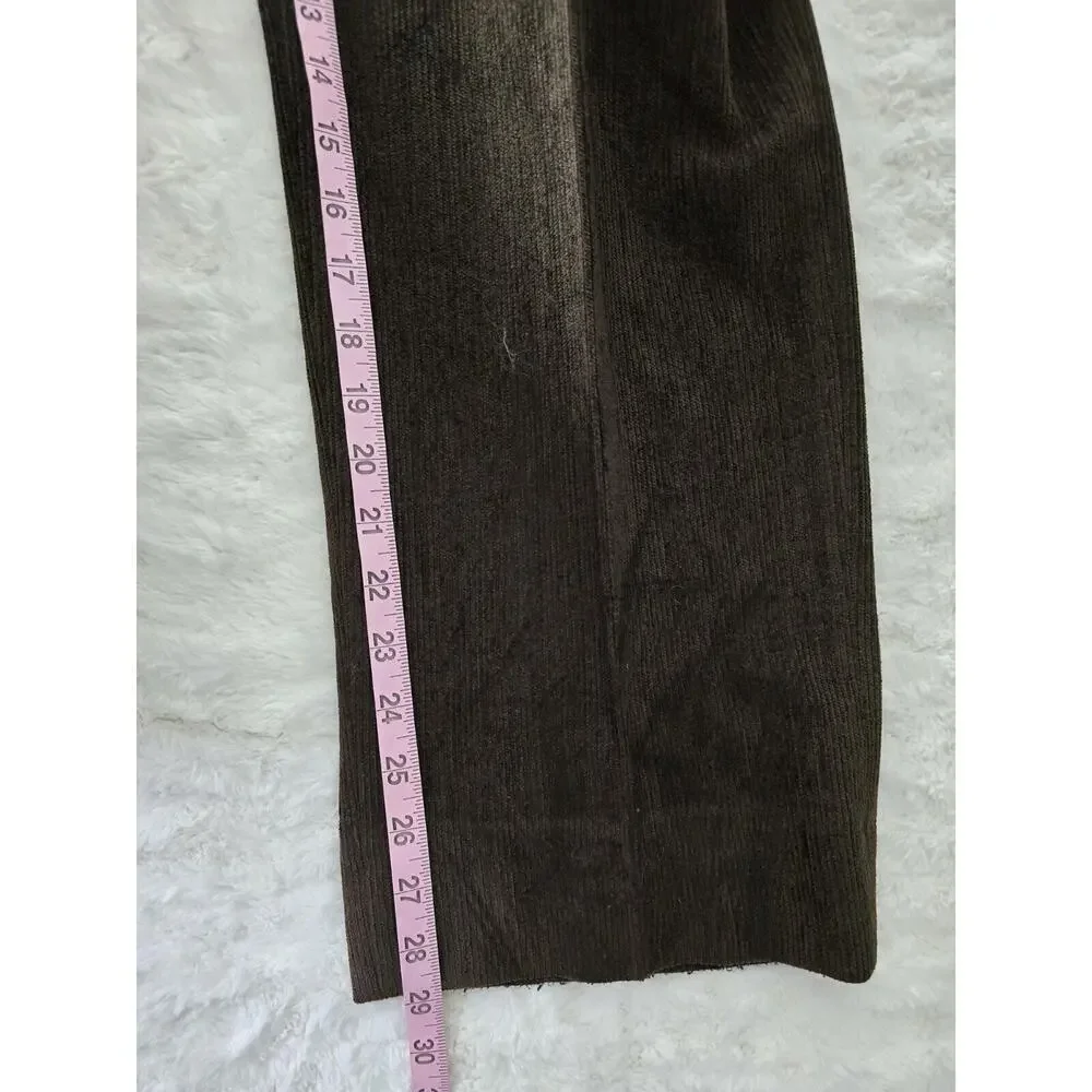 St Croix Lot Corduroy Pleated Wool Blend Dress Pants Men 36x29 Brown Black Italy